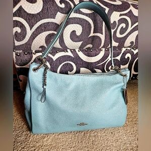 Coach Light Blue Leather Shoulder Bag